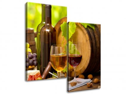 Obraz na plátne Červené a biele víno