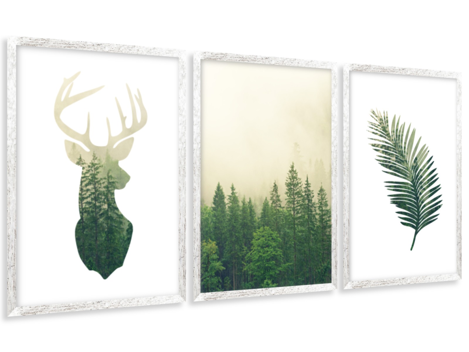 Gario Sada plagátov Divá príroda - 3 dielna Farba rámu: Rustikálna, Veľkosť: 135 x 63 cm