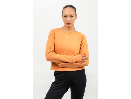 483 crop crew neck sweatshirt orange 06