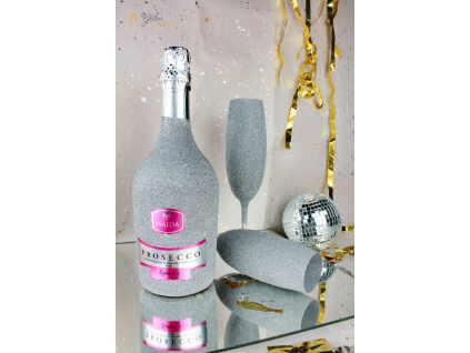 Stříbrné prosecco set + vodoznak