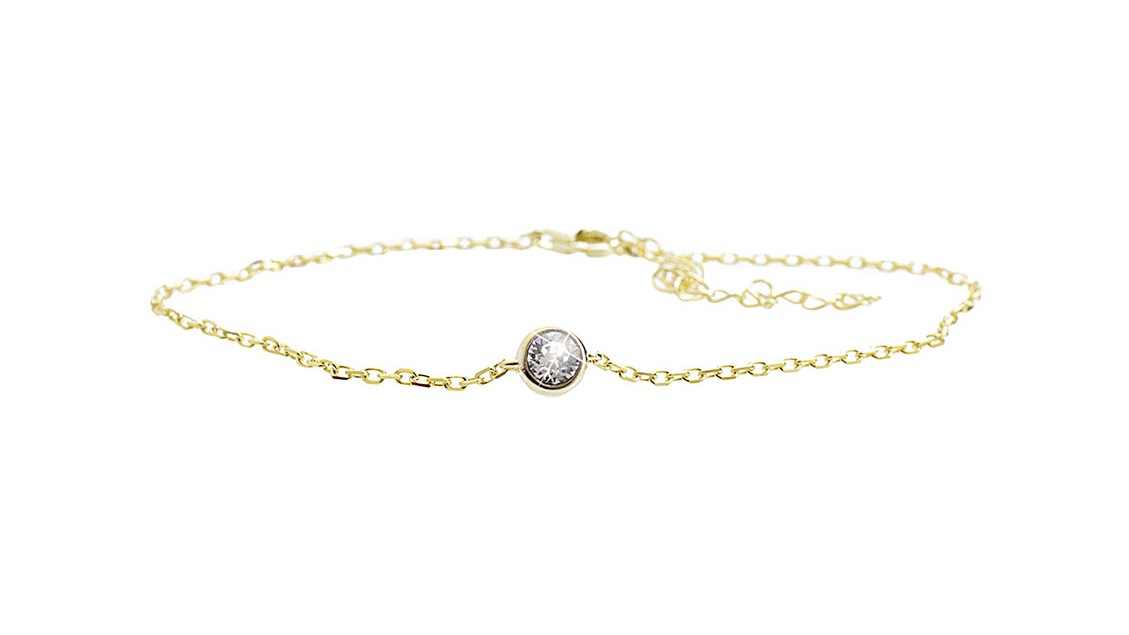 Stříbrný náramek se šatonem Swarovski crystals Pokovení: pozlaceno