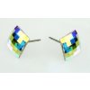 Náušnice s krystalem ve tvaru čtverce, Swarovski Elements