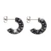 Náušnice kreole boční zdobení Swarovski crystal ocel
