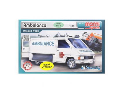 40000006 Stavebnice Monti 06 Ambulance Renault Trafic 1:35