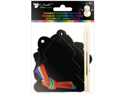 Škrabací vánoční ozdoby 6 ks 11cm