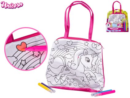 590225 Unicorn kabelka vybarvovací s fixami na textil 4ks v krabičce