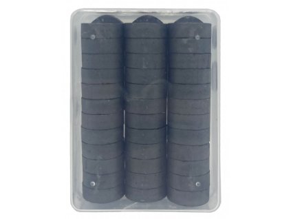 Magnety černé v krabičce 15mm/ 40ks