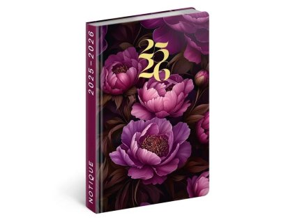 Screenshot 2025 08 22 at 12 46 21 Diář 18měsíční 2025 2026 Petito Fialové květy 11 x 17 cm Knihkupectví LUXOR