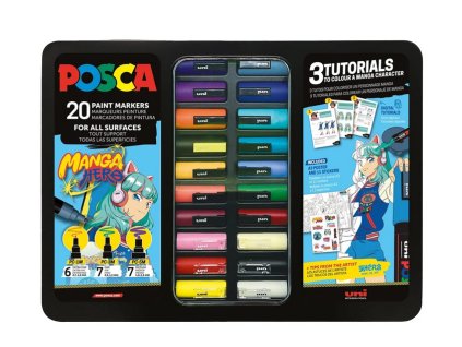 Screenshot 2025 11 12 at 14 28 45 Posca sada popisovačů PC 1M PC 3M PC 5M MANGA HERO (20 ks) Knihkupectví LUXOR