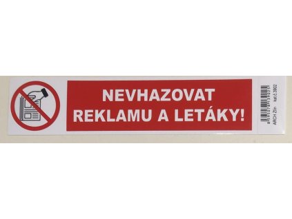 Samolepka NEVHAZOVAT REKLAMU A LETÁKY - VENKOVNÍ VERZE