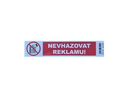 Samolepka NEVHAZOVAT REKLAMU