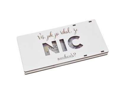 Dřevěná krabička na peníze bílá - NIC