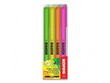 Zvýrazňovač Kores High Liner sada 4 barev
