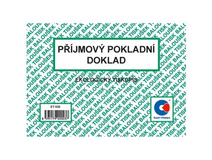 Příjmový pokladní doklad A6 - ET020