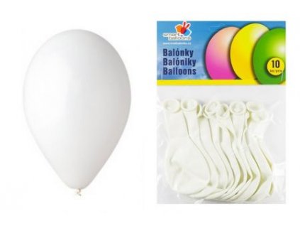 Sada 10ks balónků, barva bílá