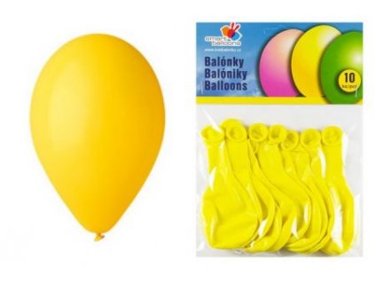 Sada 10ks balónků, barva žlutá
