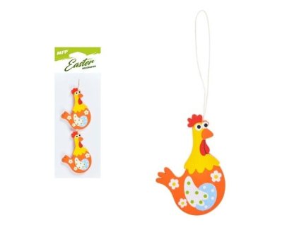 Slepice 2ks dřevo  závěs 6,5cm