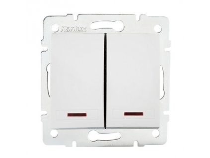 DOMO Dvojité tlačítko s LED - bílá
