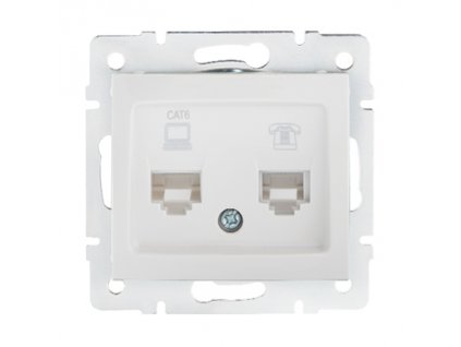 DOMO Zásuvka datová-telefónní, (RJ45Cat 6+RJ11)