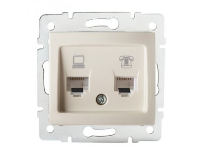 DOMO Zásuvka datová-telefónní, (RJ45Cat 5e+RJ11)