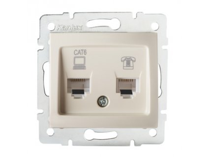 DOMO Zásuvka datová-telefónní, (RJ45Cat 6+RJ11)