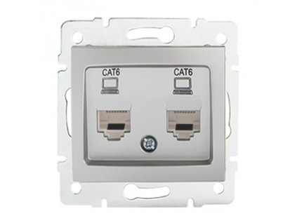 Dvojitá datová zásuvka nezávislá 2xRJ45Cat 6 Jack
