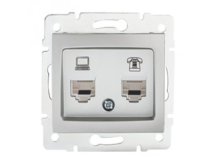 DOMO Zásuvka datová-telefónní, (RJ45Cat 5e+RJ11)