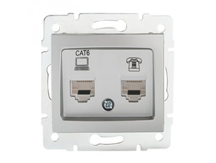 DOMO Zásuvka datová-telefónní, (RJ45Cat 6+RJ11)