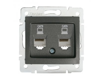 Dvojitá datová zásuvka nezávislá 2xRJ45Cat 6 Jack