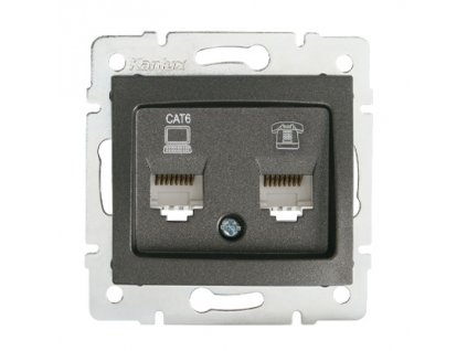 DOMO Zásuvka datová-telefónní, (RJ45Cat 6+RJ11)