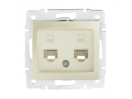 Dvojitá datová zásuvka nezávislá 2xRJ45Cat 5e Jack