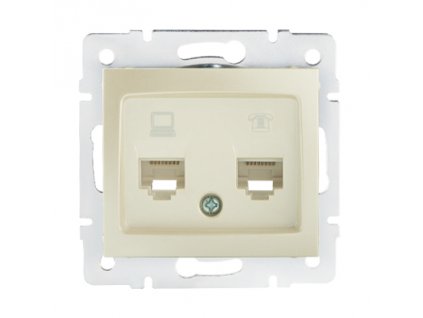 DOMO Zásuvka datová-telefónní, (RJ45Cat 5e+RJ11)