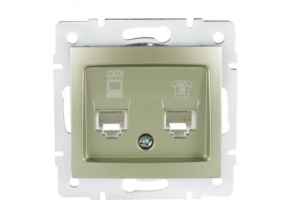 DOMO Zásuvka datová-telefónní, (RJ45Cat 6+RJ11)