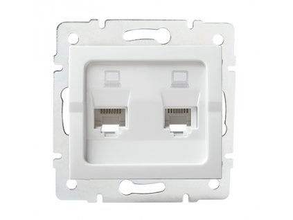 Dvojitá datová zásuvka nezávislá 2xRJ45Cat 5e JACK