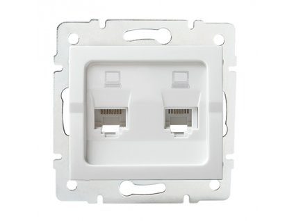 Dvojitá datová zásuvka nezávislá 2xRJ45Cat 5e JACK