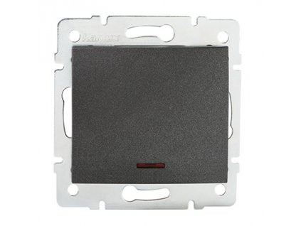 LOGI Jednopólový vypínač s LED - grafit