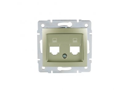 DOMO Adaptér datové zásuvky 2xRJ45 - šampaňská