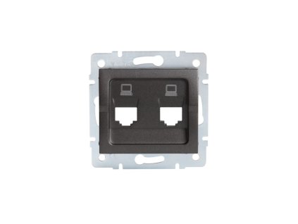 LOGI Adaptér datové zásuvky 2xRJ45 - grafit