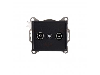 LOGI Zásuvka TV-R průběžná - černá matná