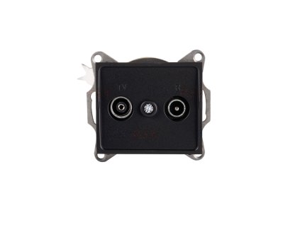 LOGI Zásuvka TV-R koncová - černá matná