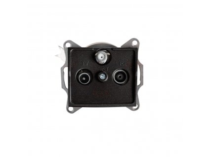 LOGI Zásuvka SAT-TV-R průběžná - černá matná