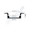 10419 1 led profil recessed 1 s mlecnym difuzorem cerny