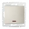 DOMO Jednopólový vypínač s LED - krémová