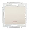LOGI Jednopólový vypínač s LED - krémová