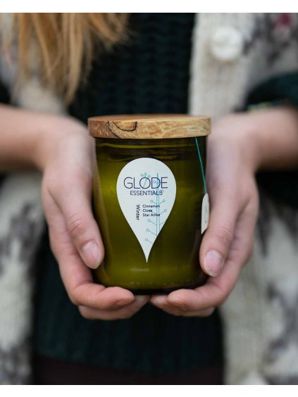 Sojová svíčka ve vinném skle - Zima