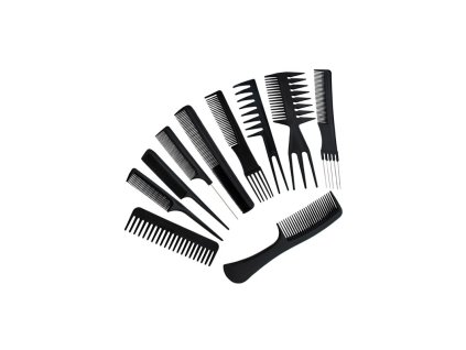 sada 10 kadernickych hrebenu barber cernaäääää