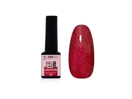 GLOS037 UV/LED Gel lak -WINE Glitter - 5 ml  TPO FREE