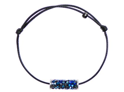 Šnúrkový Glosery náramok, valček s lesknúcími krištáľmi od Swarovski®, šnúrka 1mm