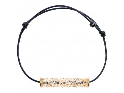Šnúrkový Glosery náramok, valček s lesknúcími krištáľmi od Swarovski®, šnúrka 1mm