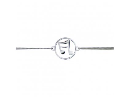 Šnúrkový minimalistický Glosery náramok s notou, chirurgická oceľ, šnúrka 1mm